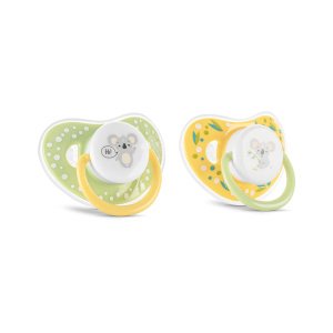 Πιπίλες με Καπάκι 2τμχ +6m Lorelli Yellow Green