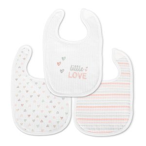Βρεφικές Σαλιάρες με Velcro 3τμχ Newborn Natural Lorelli Girl