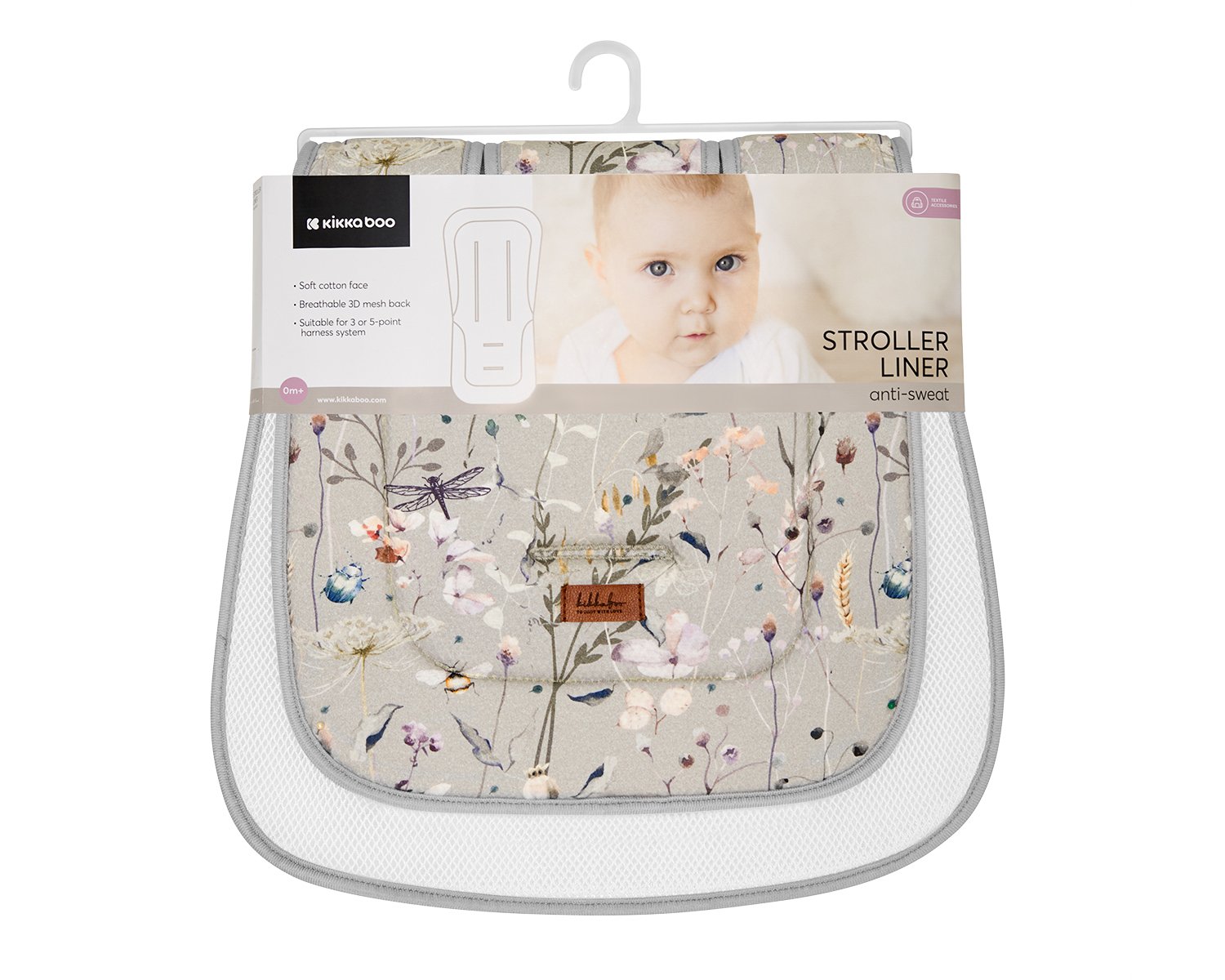 Στρώμα Καροτσιού Stroller Liner Kikka boo Secret Garden Grey - Image 3