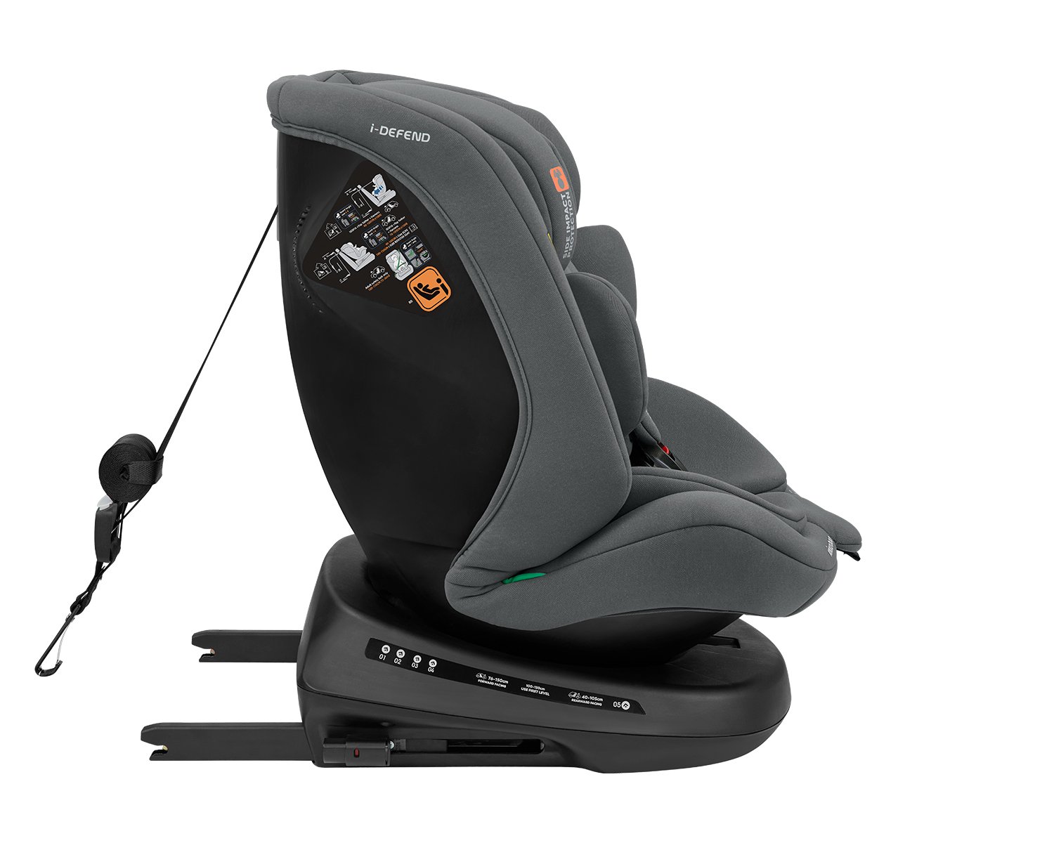 Κάθισμα Αυτοκινήτου i-Defend i-Size Isofix 40-150cm (0-36kg) 360° Kikka boo Grey - Image 3