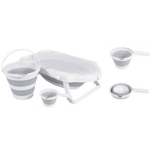 Σετ Μπανιέρας Μωρού 3τμχ Πτυσσόμενο Etra Beboulino Grey