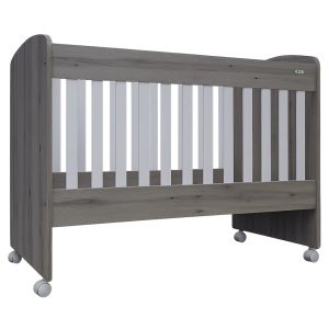 Κρεβατάκι με Ροδάκια 60x120cm Πάρης Beboulino Λευκό Κέδρος