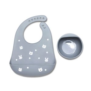 Σετ Φαγητού Σιλικόνης 2τμχ Natural Grey Lorelli