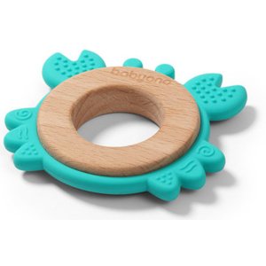 Ορθοδοντικό Μασητικό Σιλικόνης με Ξύλο Crab Babyono Mint 1075/