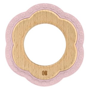 Μασητικό από Ξύλο & Σιλικόνη Flower Kikka boo Pink