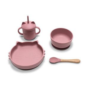 Σετ Φαγητού Σιλικόνης 4τμχ Natural Deep Pink Lorelli