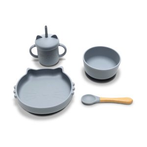 Σετ Φαγητού Σιλικόνης 4τμχ Natural Grey Lorelli
