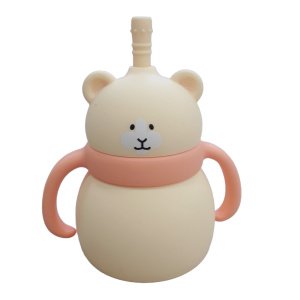 Παγούρι Σιλικόνης με Λαβές 200ml Toddler Cream Cat