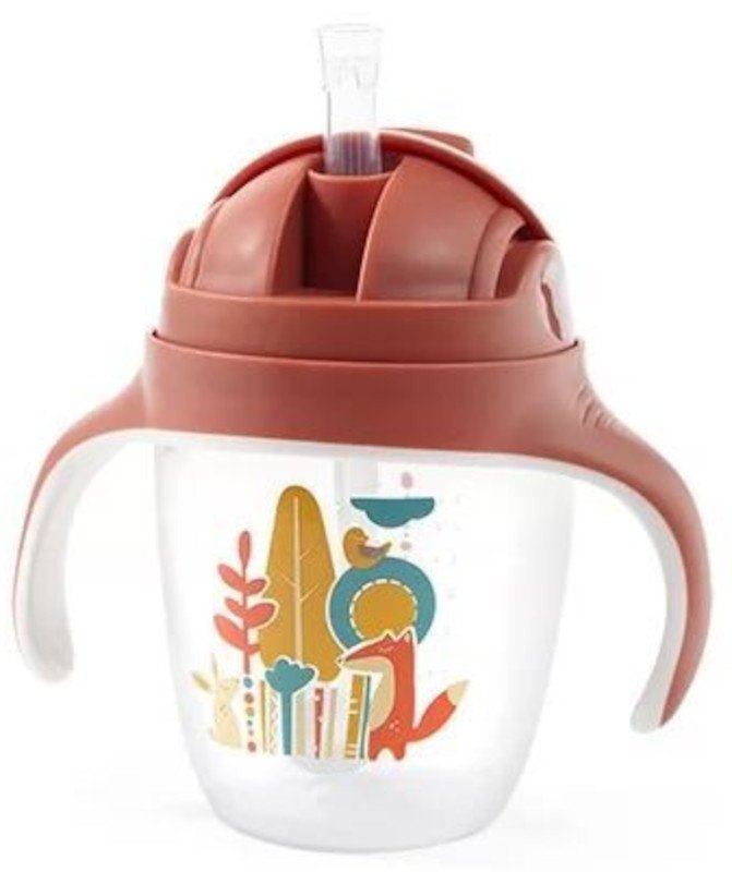 Εκπαιδευτικό Ποτηράκι με Λαβές 240ml Sippy Cup Babyono Κεραμιδί