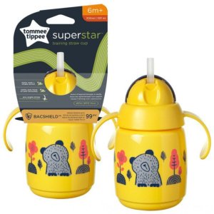 Μπουκάλι με Λαβές και Καλαμάκι 300ml Superstar Tommee Tippee Yellow