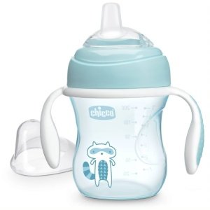 Μπουκάλι με Λαβές 200ml για 4 μηνών First Training Mug Chicco Boy Blue