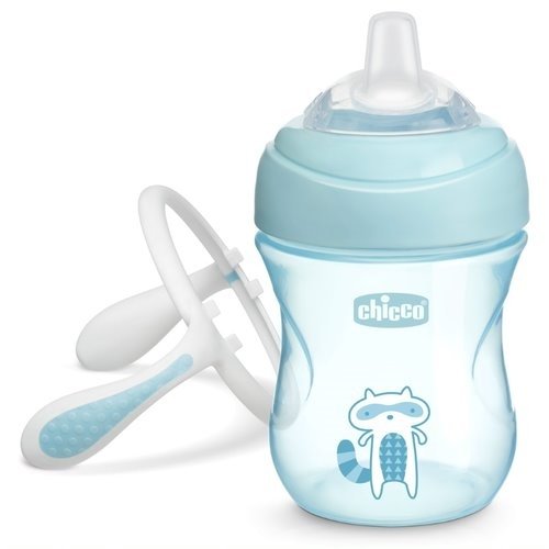 Μπουκάλι με Λαβές 200ml για 4 μηνών First Training Mug Chicco Boy Blue - Image 2