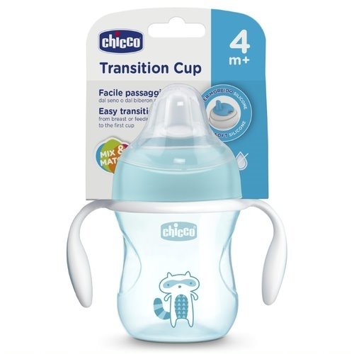 Μπουκάλι με Λαβές 200ml για 4 μηνών First Training Mug Chicco Boy Blue - Image 3