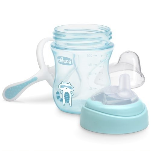 Μπουκάλι με Λαβές 200ml για 4 μηνών First Training Mug Chicco Boy Blue - Image 4
