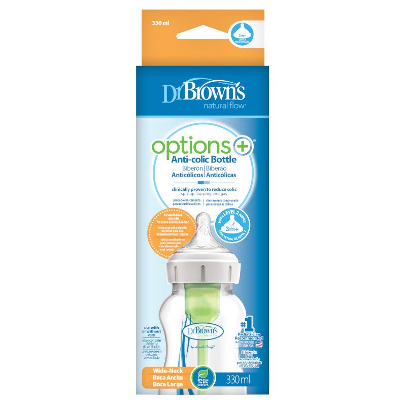 Μπιμπερό με Φαρδύ Λαιμό 330ml Dr. Brown's Options WB - Image 2