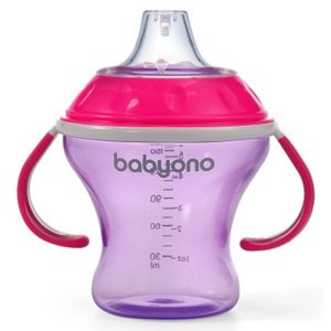 Εκπαιδευτικό Ποτηράκι με Λαβές 180ml Babyono Pink 1456/
