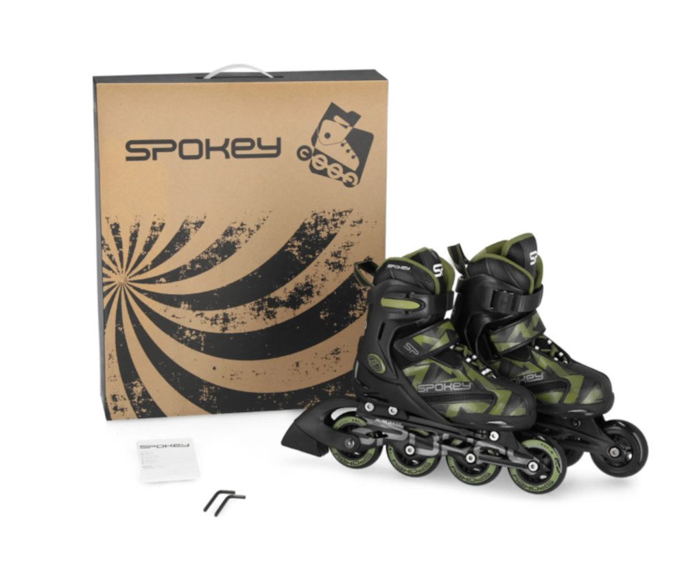 Πατίνια Roller Skates Αυξομειούμενα Inline Macan Spokey Green Black 926984 - Image 6
