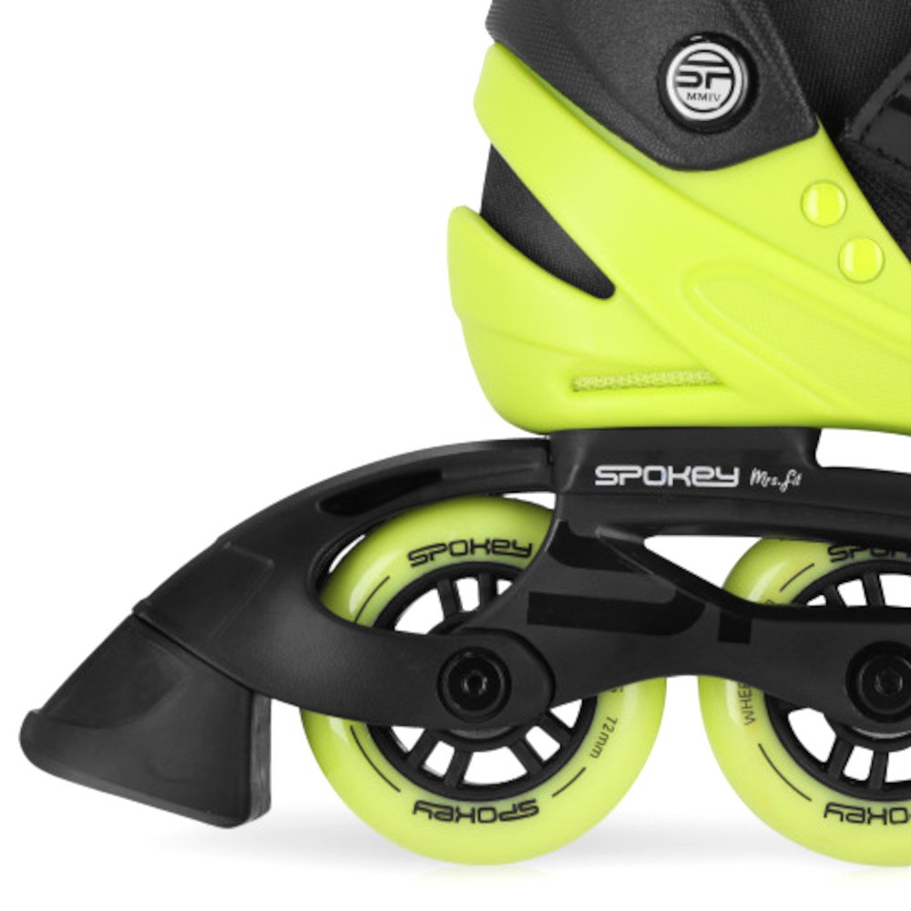 Πατίνια Roller Skates Αυξομειούμενα Inline Carbon Spokey Lime - Image 4