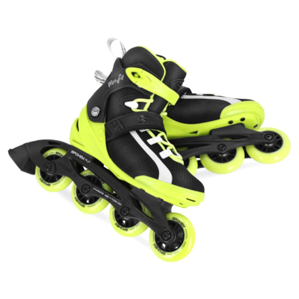 Πατίνια Roller Skates Αυξομειούμενα Inline Carbon Spokey Lime - Image 5