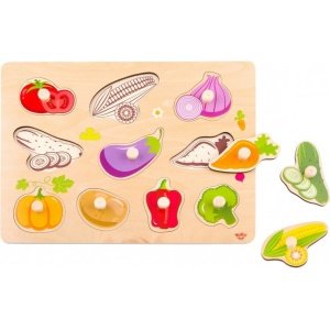 Puzzle Σφηνώματα 10τμχ Ξύλινο Λαχανικά Tooky Toys TY