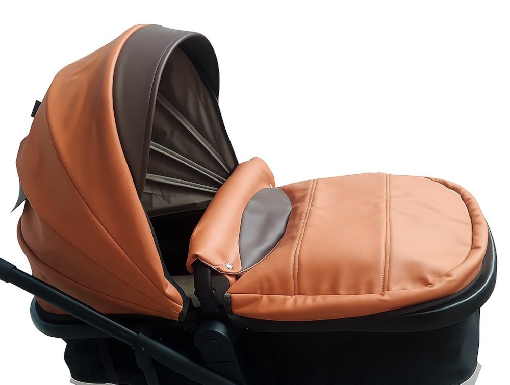 Πολυκαρότσι Μετατρεπόμενο 3σε1 με Car Seat 0-13kg Sofie Moni Orange Leather - Image 2