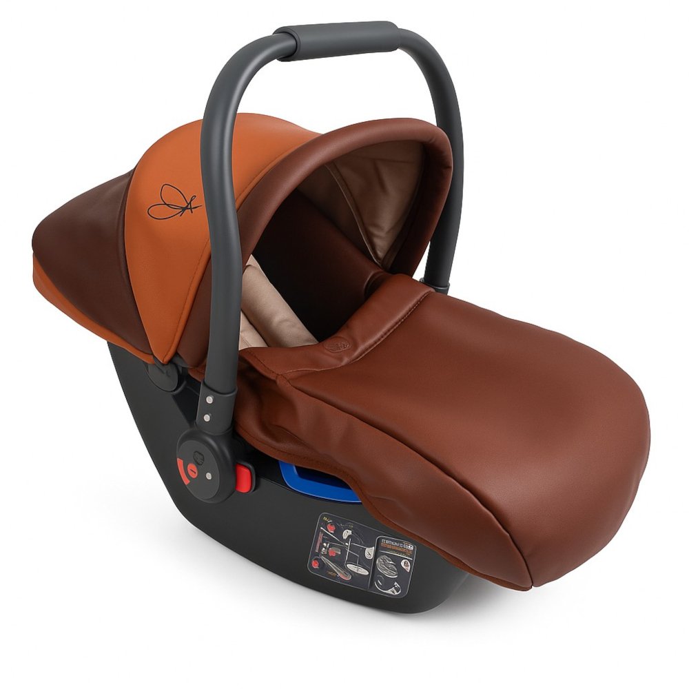 Πολυκαρότσι Μετατρεπόμενο 3σε1 με Car Seat 0-13kg Sofie Moni Orange Leather - Image 4