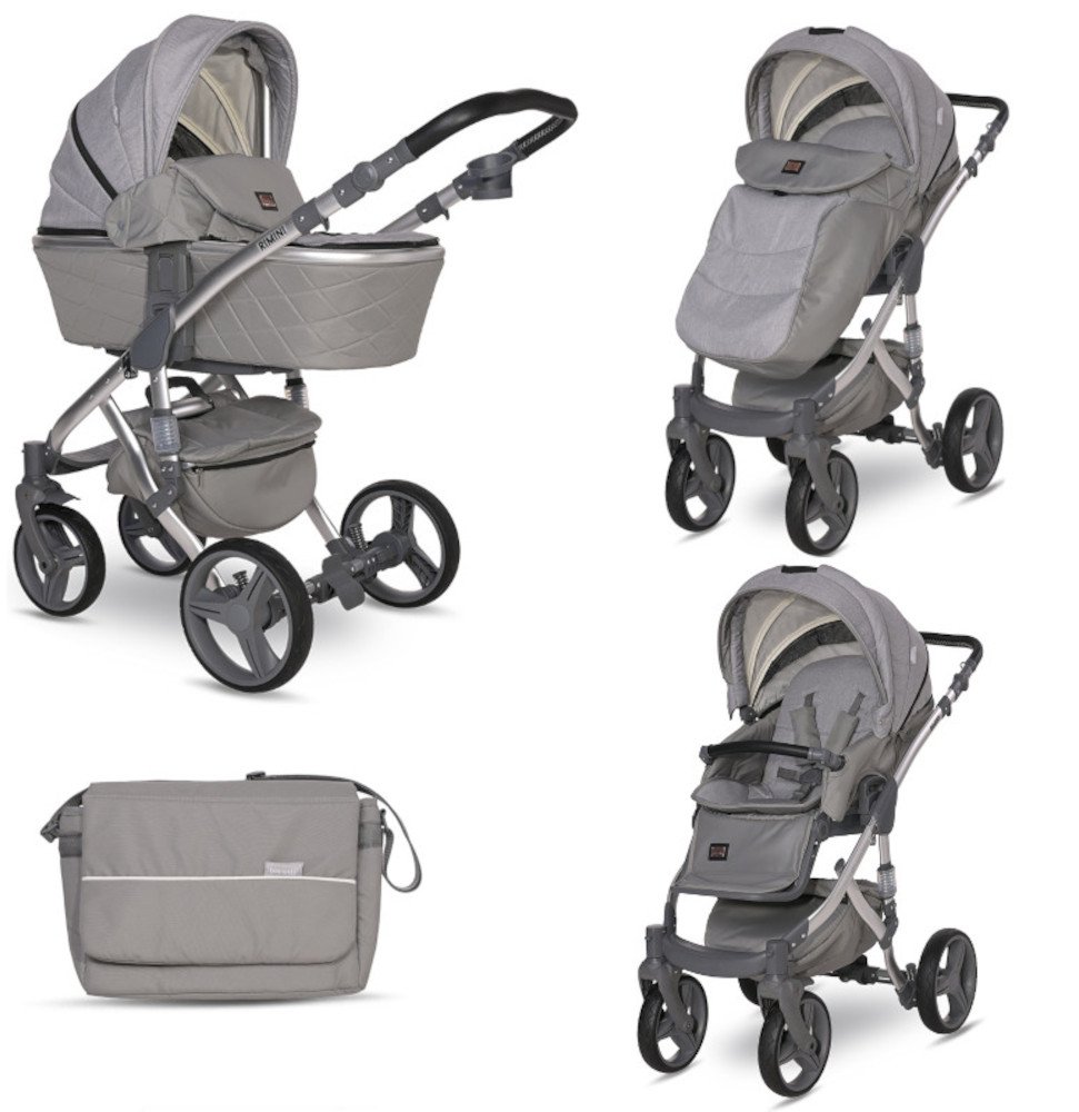 Καρότσι 2σε1 με ξεχωριστό Πορτ μπεμπέ Rimini Premium Lorelli Grey