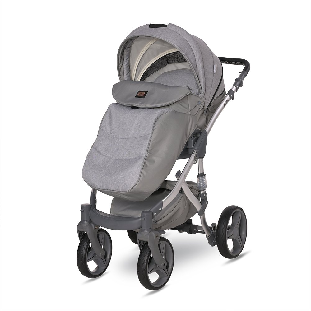 Καρότσι 2σε1 με ξεχωριστό Πορτ μπεμπέ Rimini Premium Lorelli Grey - Image 4