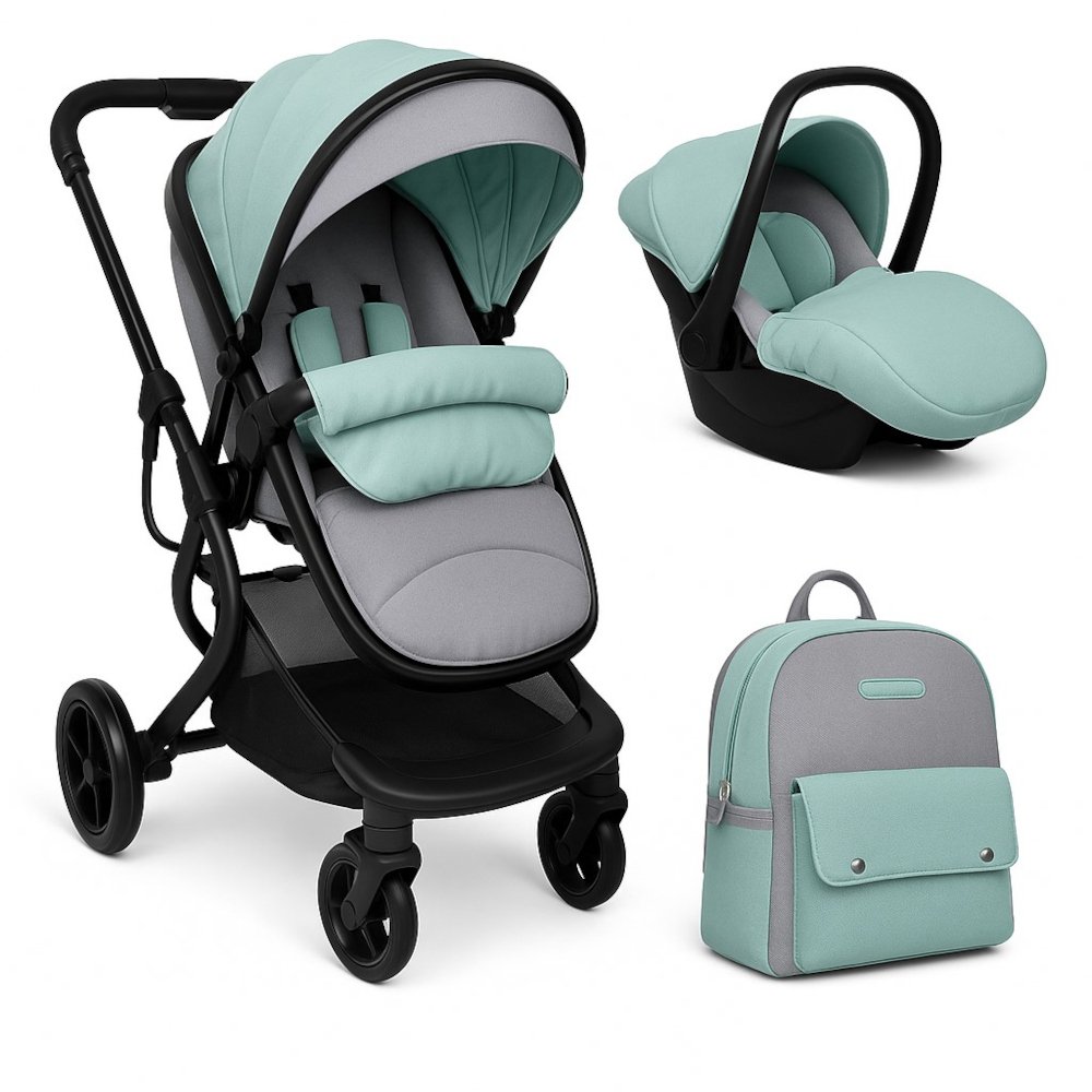 Πολυκαρότσι Μετατρεπόμενο 3σε1 με car seat 0-13kg Aveiro Beboulino Grey Mint