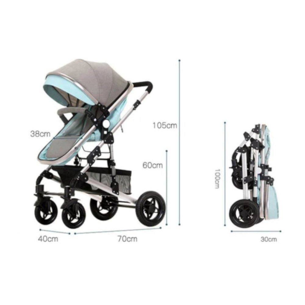 Πολυκαρότσι Μετατρεπόμενο 3σε1 με car seat 0-13kg Aveiro Beboulino Grey Mint - Image 6