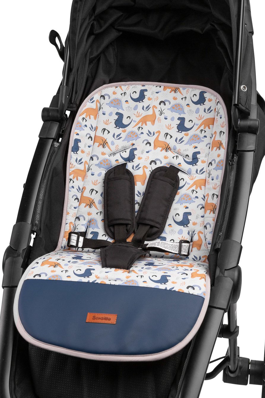 Κάλυμμα Καροτσιού με Υποδοχές Sensillo Velvet Dinosaur Blue - Image 3