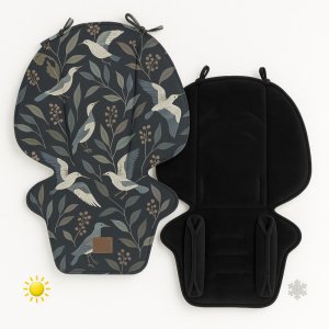 Στρώμα Καροτσιού 2 Όψεων με Επωμίδες Black Birds