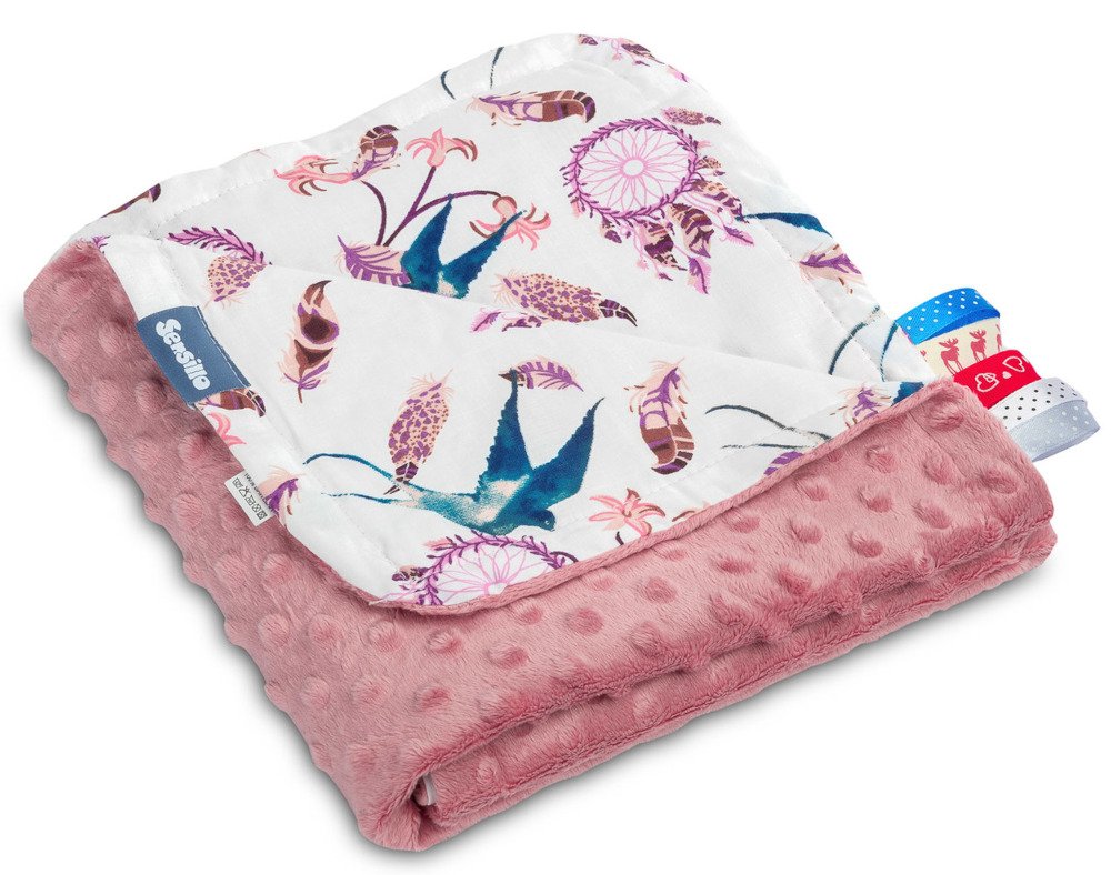 Κουβερτούλα Ελαφριά 100x75cm Minky Sensillo Birds Retro Pink
