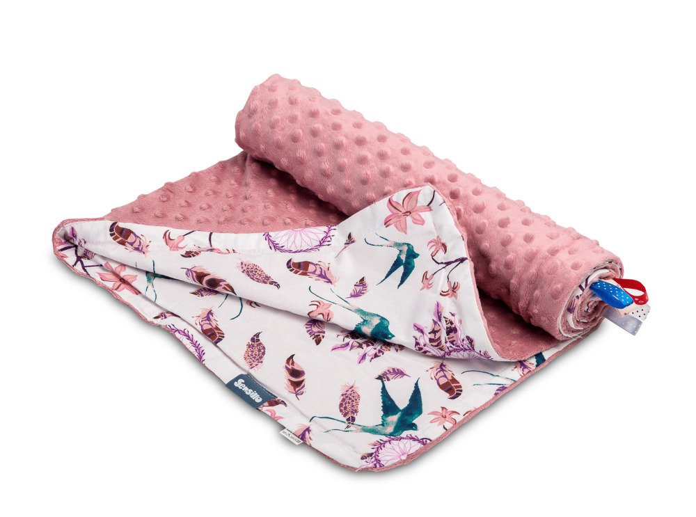 Κουβερτούλα Ελαφριά 100x75cm Minky Sensillo Birds Retro Pink - Image 2