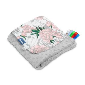 Κουβερτούλα Ελαφριά 100x75cm Minky Sensillo Flowers Grey