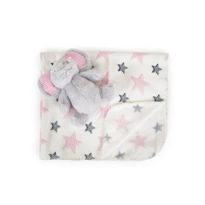 Κουβέρτα Αγκαλιάς 75x90cm Stuffed Toy Little Elephant Cangaroo Pink