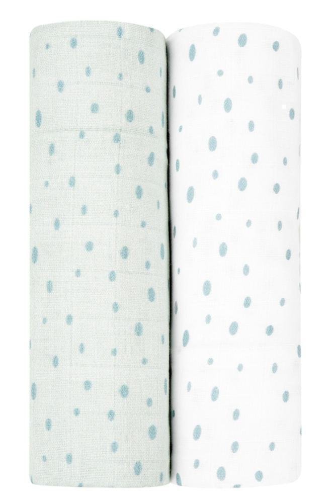 Πάνες Μουσελίνας 80x80cm Σετ 2τμχ Kikka boo Dots Blue
