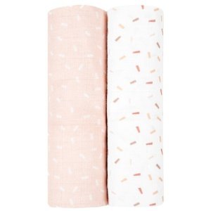 Πάνες Μουσελίνας 80x80cm Σετ 2τμχ Kikka boo Confetti Pink
