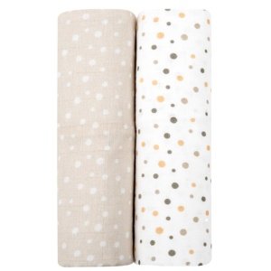 Πάνες Μουσελίνας 80x80cm Σετ 2τμχ Kikka boo Dots Beige