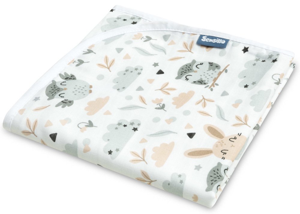Κουβερτούλα Μουσελίνα 80x100cm Sensillo Glade White