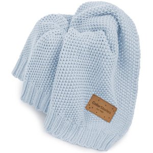Κουβέρτα Πλεκτή Βαμβακερή 75x90cm Leo Color Baby Blue