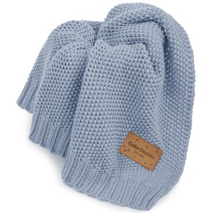 Κουβέρτα Πλεκτή Βαμβακερή 75x90cm Leo Color Ocean Blue