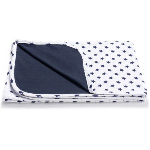 Κουβέρτα Διπλής Όψεως 75x100cm Interlock Navy Blue Stars