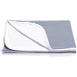Κουβέρτα Διπλής Όψεως 75x100cm Interlock Navy Blue Stripes