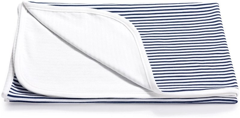 Κουβέρτα Διπλής Όψεως 75x100cm Interlock Navy Blue Stripes