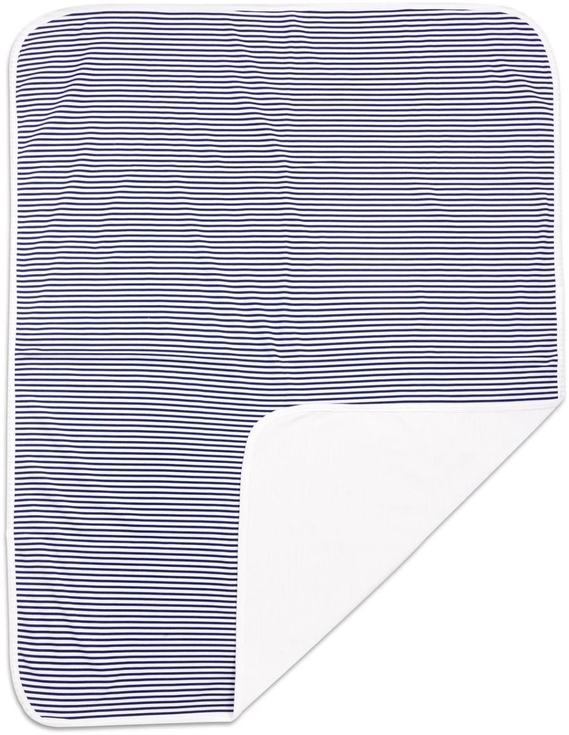 Κουβέρτα Διπλής Όψεως 75x100cm Interlock Navy Blue Stripes - Image 3