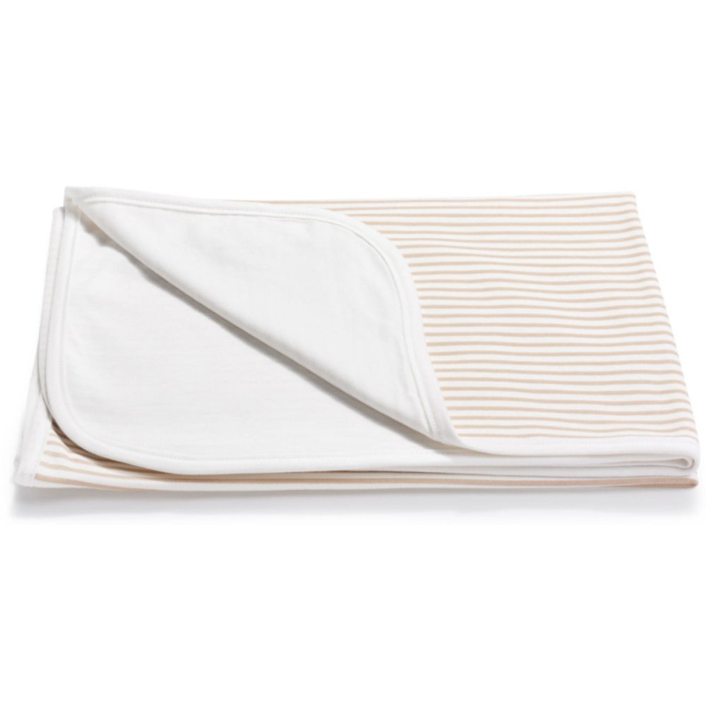 Κουβέρτα Διπλής Όψεως 75x100cm Interlock Beige Stripes