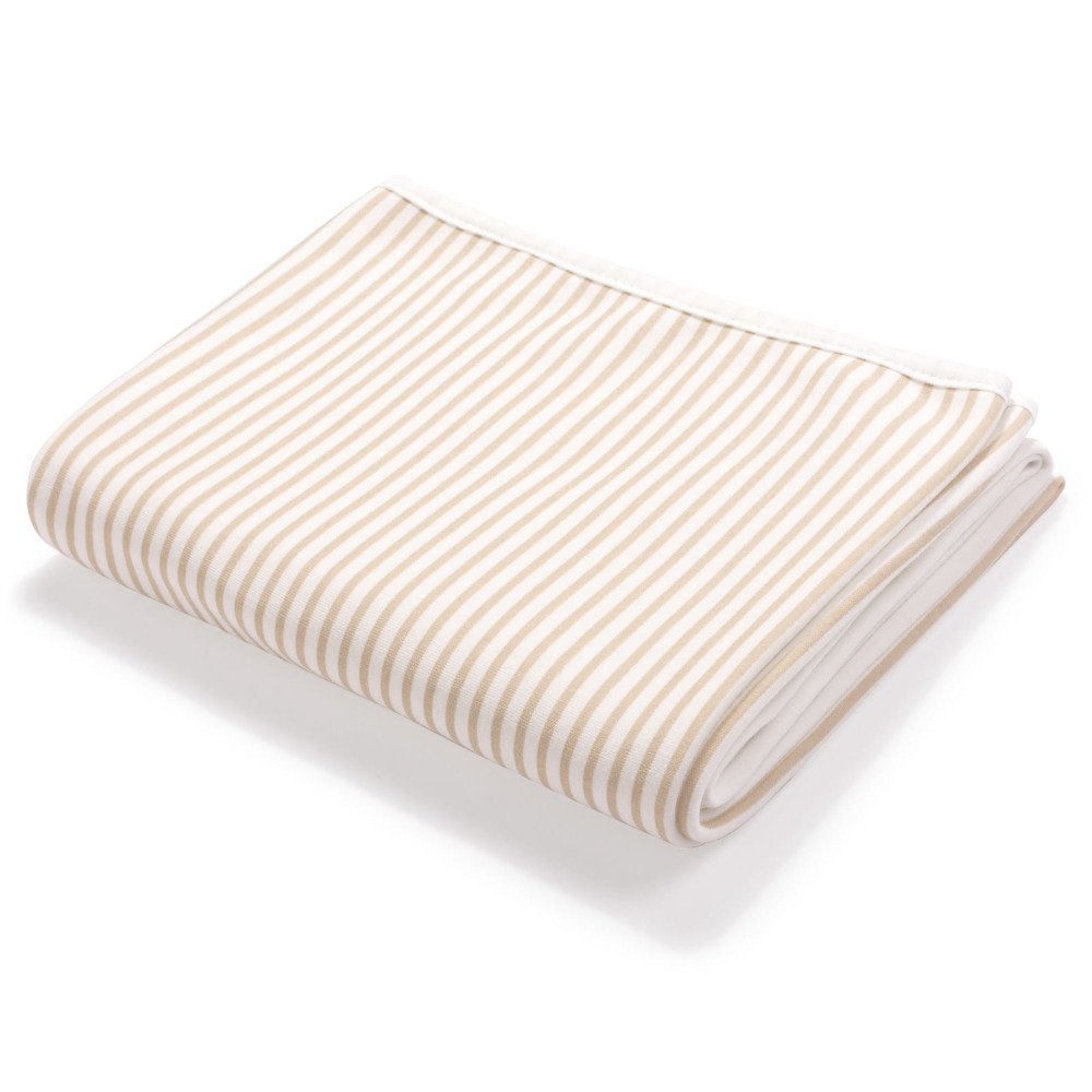 Κουβέρτα Διπλής Όψεως 75x100cm Interlock Beige Stripes - Image 2