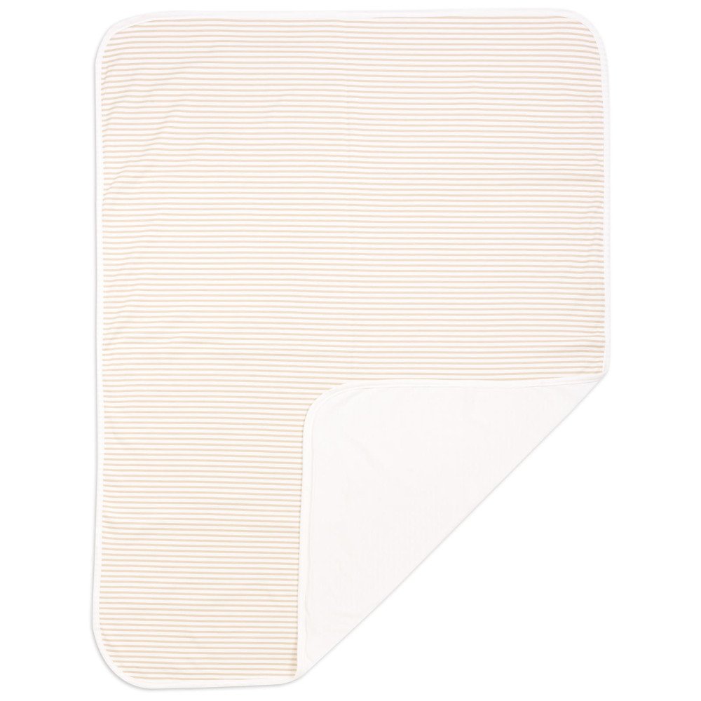 Κουβέρτα Διπλής Όψεως 75x100cm Interlock Beige Stripes - Image 3