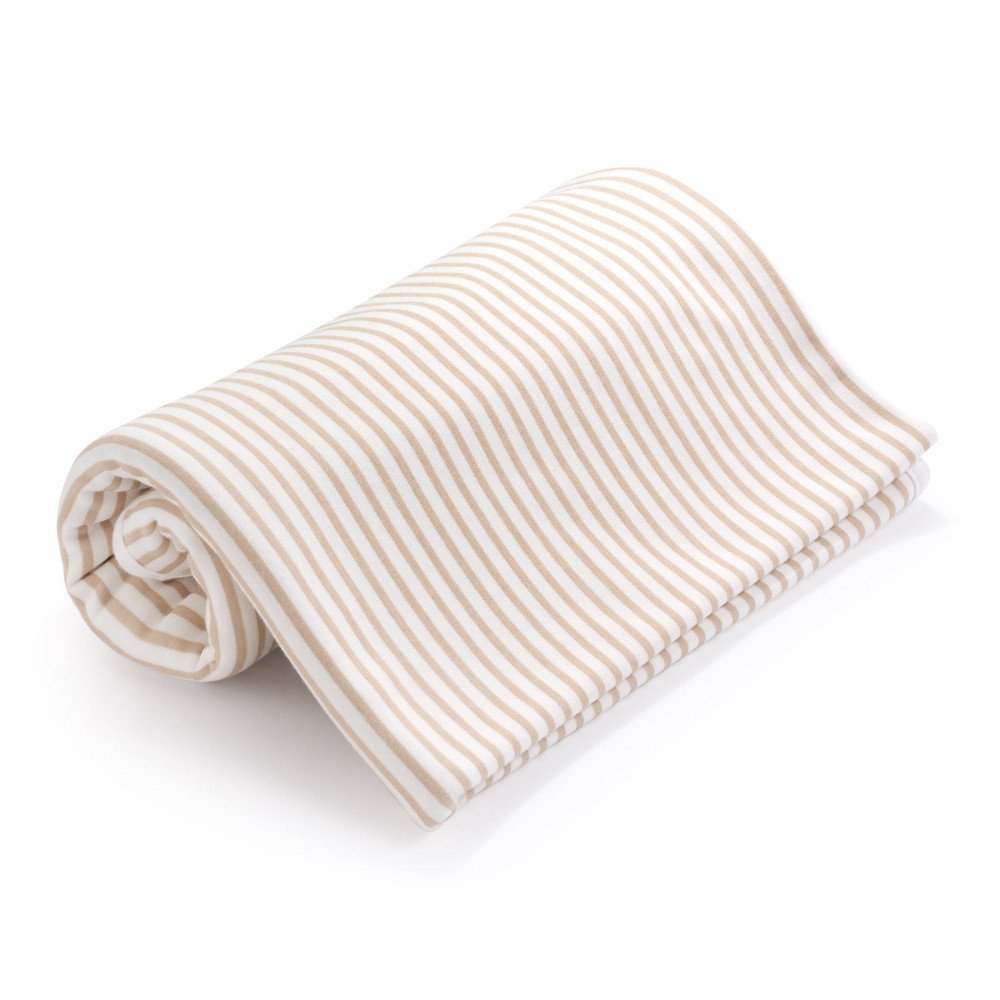 Κουβέρτα Διπλής Όψεως 75x100cm Interlock Beige Stripes - Image 4